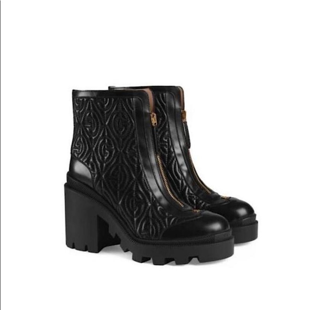 NWT Gucci GG Black Leather Boots